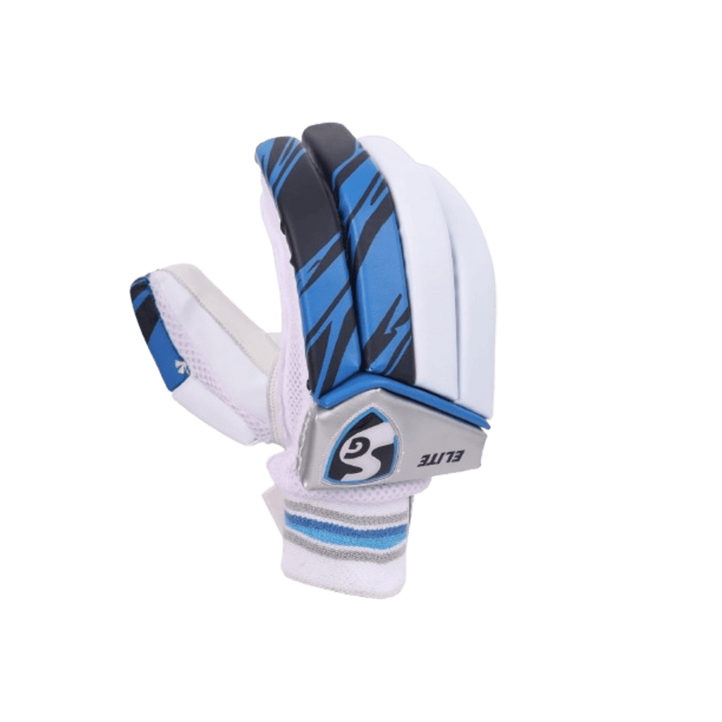 SG Elite batting gloves | leather palm cricket gloves | ventilated batting gloves | HD EVA foam gloves | SG cricket gloves India | elite cricket gloves sizes | eco cotton back batting gloves | premium SG gloves