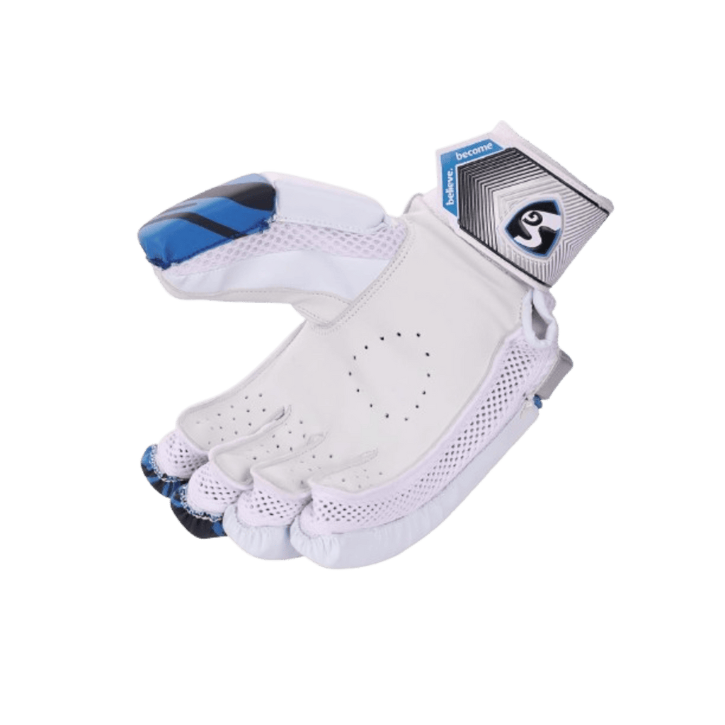 SG Elite batting gloves | leather palm cricket gloves | ventilated batting gloves | HD EVA foam gloves | SG cricket gloves India | elite cricket gloves sizes | eco cotton back batting gloves | premium SG gloves