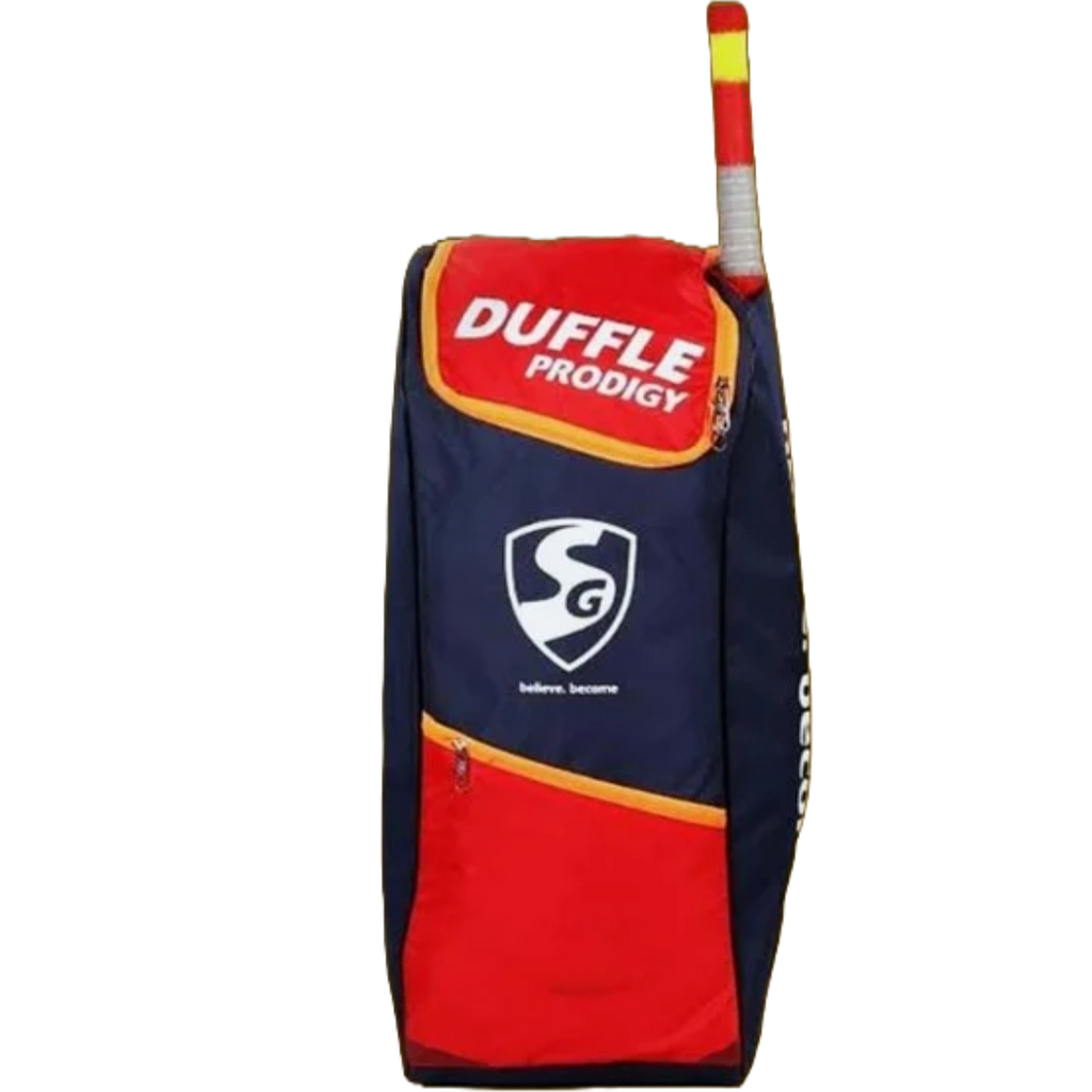 SG Prodigy cricket kit bag · SG Duffle Prodigy kit bag · SG Prodigy 1.0 duffle bag · cricket duffle kit bag · water‑resistant kit bag cricket · SG cricket kit storage bag · large cricket kitbag with bat sleeves · SG Prodigy shoulder strap kit bag