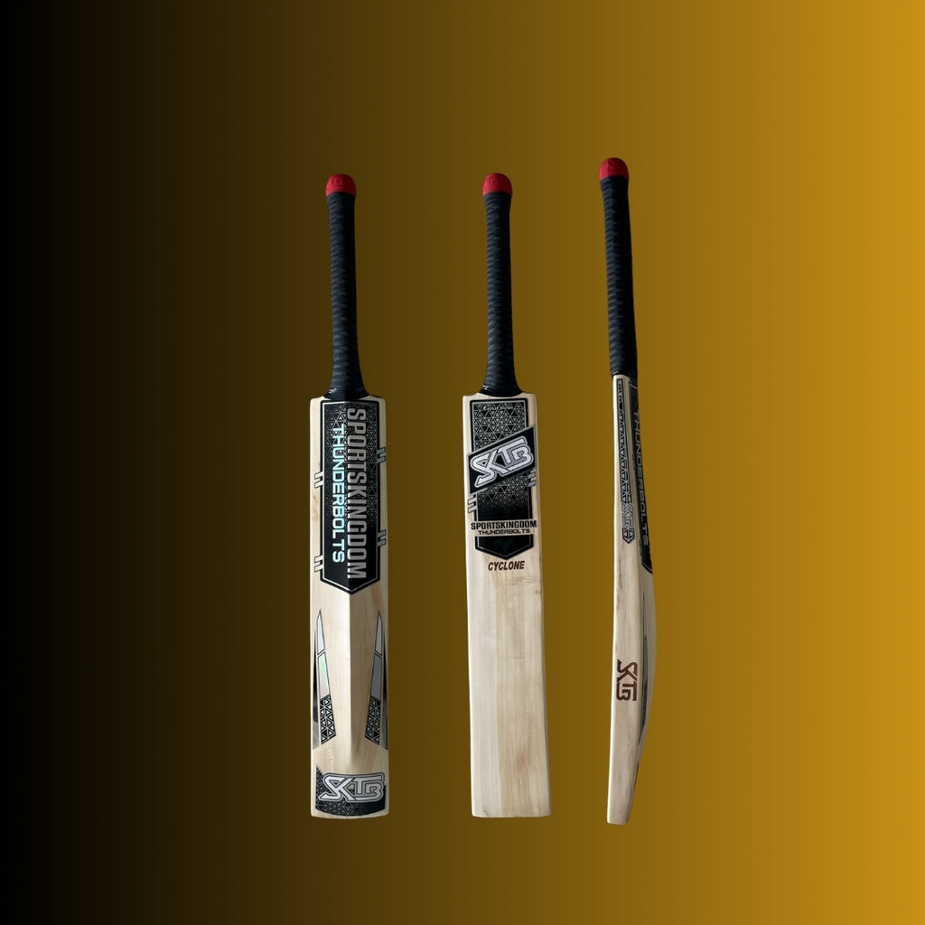 SKTB Cyclone English Willow Cricket Bat - Professional-grade bat crafted from premium English willow for powerful, precise performance on the cricket field.