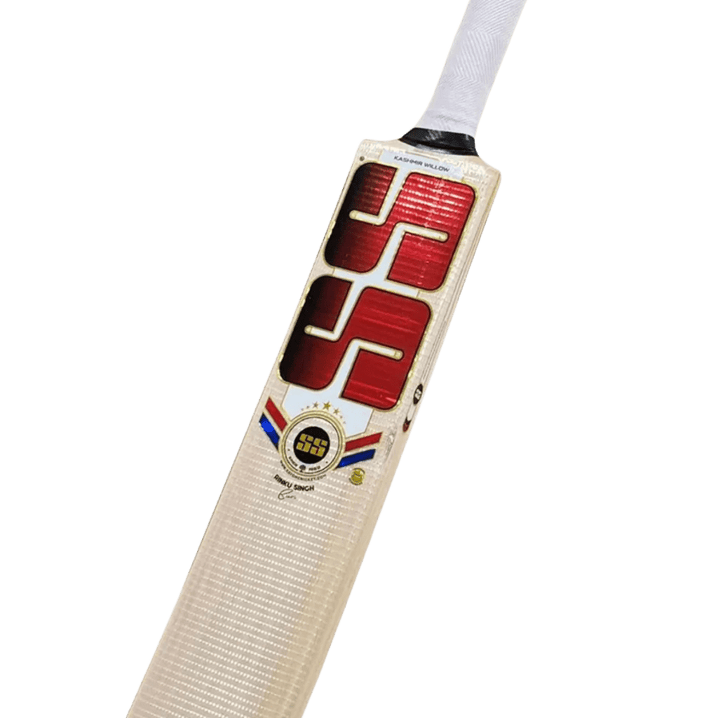 Kashmir Willow cricket bat, SS Rinku Singh bat, premium Kashmir willow, Grade 2 Kashmir willow, ultra-edge cricket bat, mid‑low sweet spot bat, full cane handle bat, 1140g cricket bat, powerful cricket bat India
