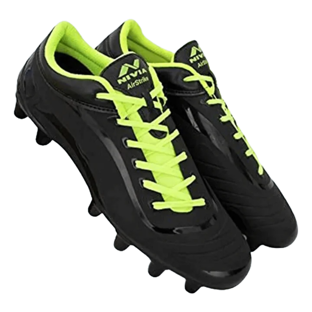Nivia Airstrike football studs, TPU molded football boots, round studs football shoes, beginner football studs India, removable EVA liner studs, hard ground football studs, lightweight football boots, casual football shoes TPU