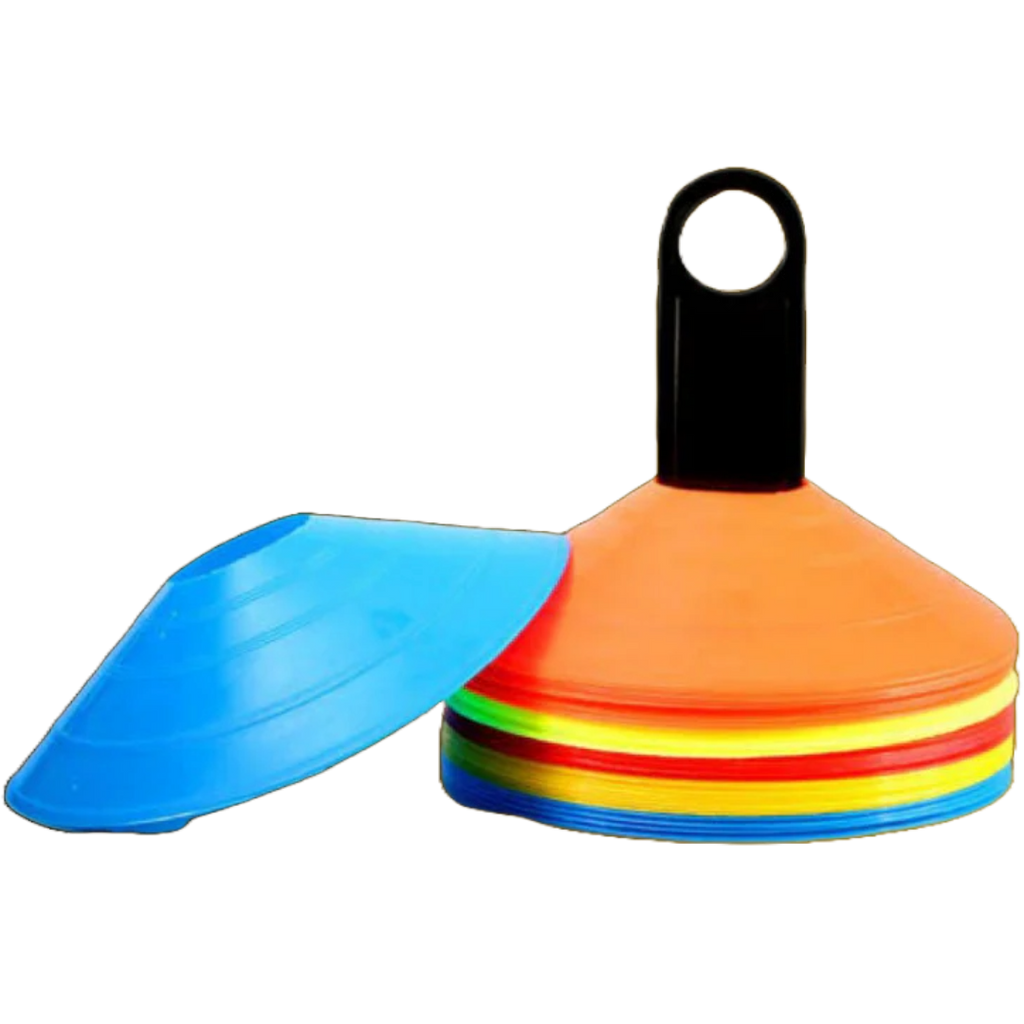 soccer training cones set of 20 · multicolor football cones · agility cones disc · low profile soccer cones · stackable training cones · plastic drill markers · field marker cones 20 pack · PE PVC sports cones