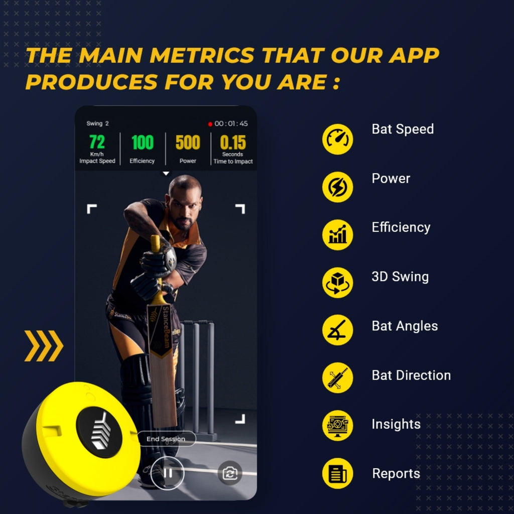 cricket bat sensor, stancebeam striker price, stancebeam cricket bat sensor review, stancebeam connect, striker by shikhar dhawan, real time feedback